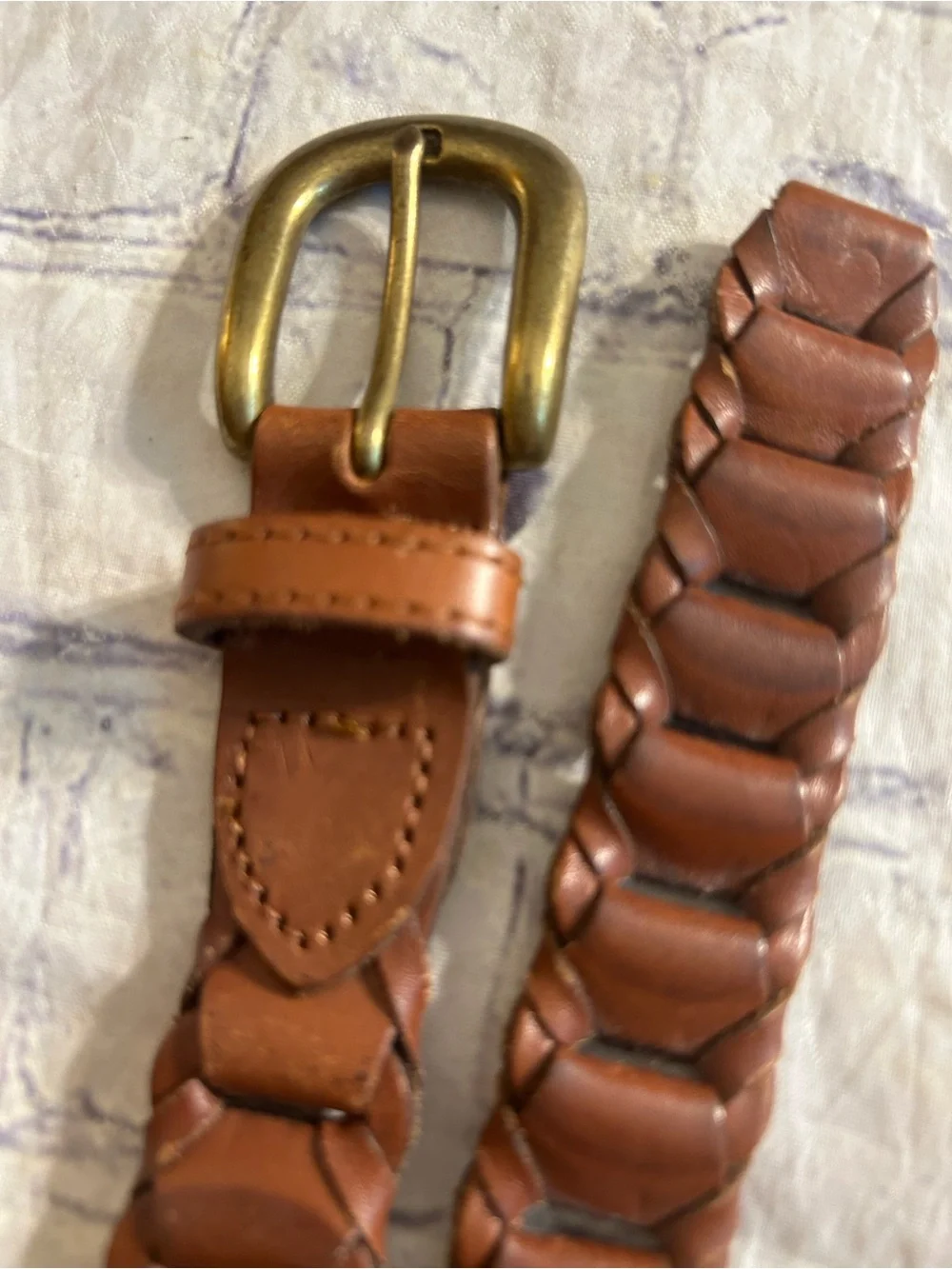 FULL GRAIN COWHIDE LEATHER WOVEN BRAIDED SIZE 34 & THIN BROWN LEATHER WOVEN 44